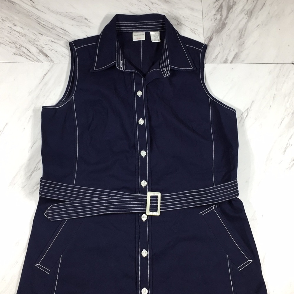 ⭐️ L ISAAC MIZRAHI BLUE COLLARED BUTTON DOWN DRESS